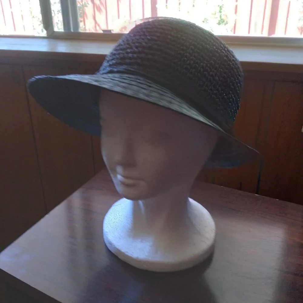 Vintage Black Sun Bonnet | Size OS